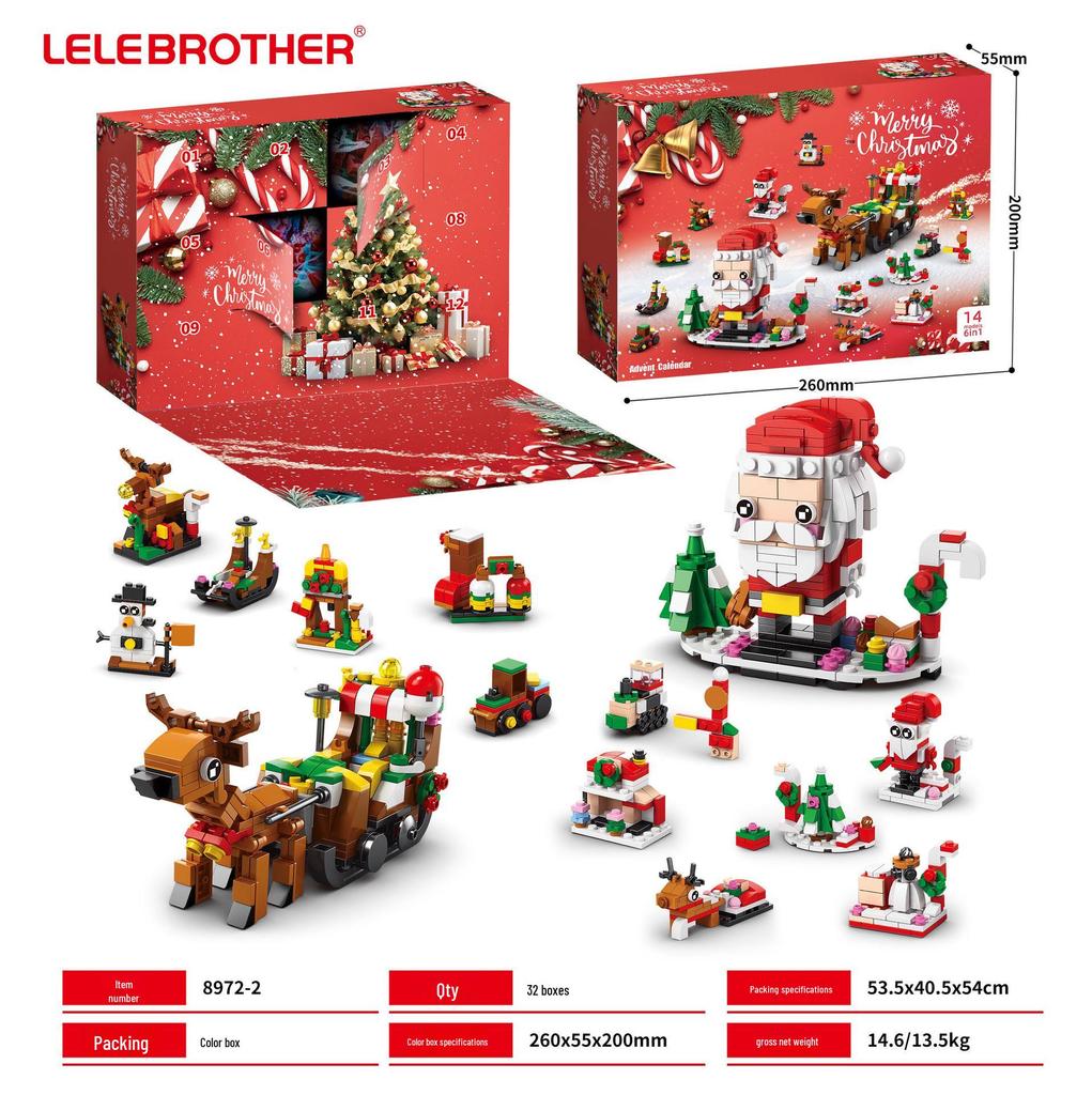 Christmas-Themed Lego-Compatible Building Blocks: Tree, Reindeer & Santa Set