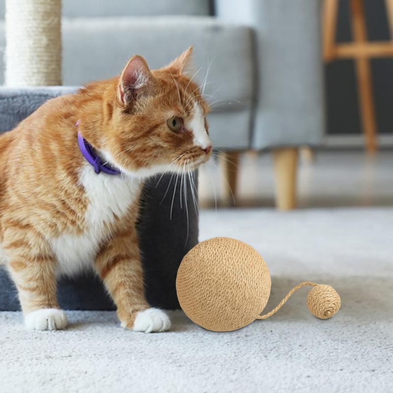 Cat Scratching Ball Multipurpose Cat Toy Sisal Ball Rabbit Scratch Toy Funny Cat Scratching Board Sisal Scratcher Ball For Cats