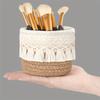 1pc Round Woven Cosmetic Storage Basket,Makeup Brush Holder, Cute Vanity Organizer Box for Home Decor,Ideal for Storing Pencils