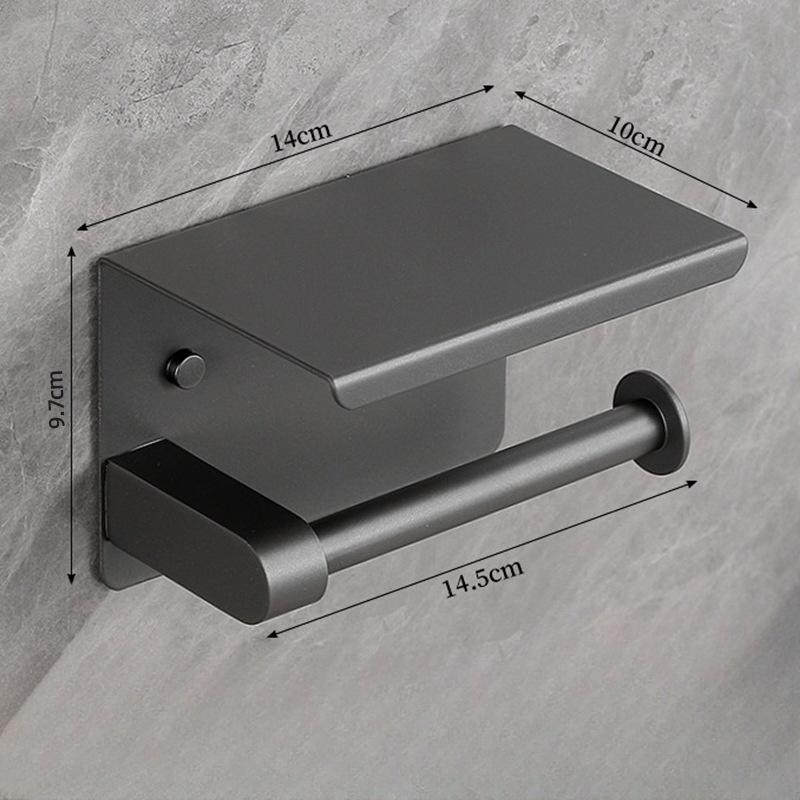 Stainless Steel Toilet Paper Holder with Phone Shelf Bathroom Tissue Holder Toilet Paper Roll Holder