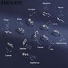 ANENJERY 12 Constellations Zodiac Sign Finger Rings Fashion Women Cubic Zircon Adjustable Rings Jewelry For Best Birhday S-R769