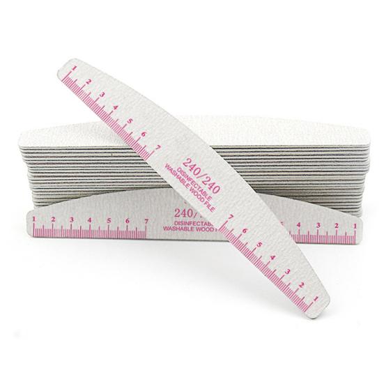 5Pcs Wooden Nail Files Bright Color Reusable Smooth Edge Clear Scale Multipurpose Trim Nails Lightweight Scale Ruler Half