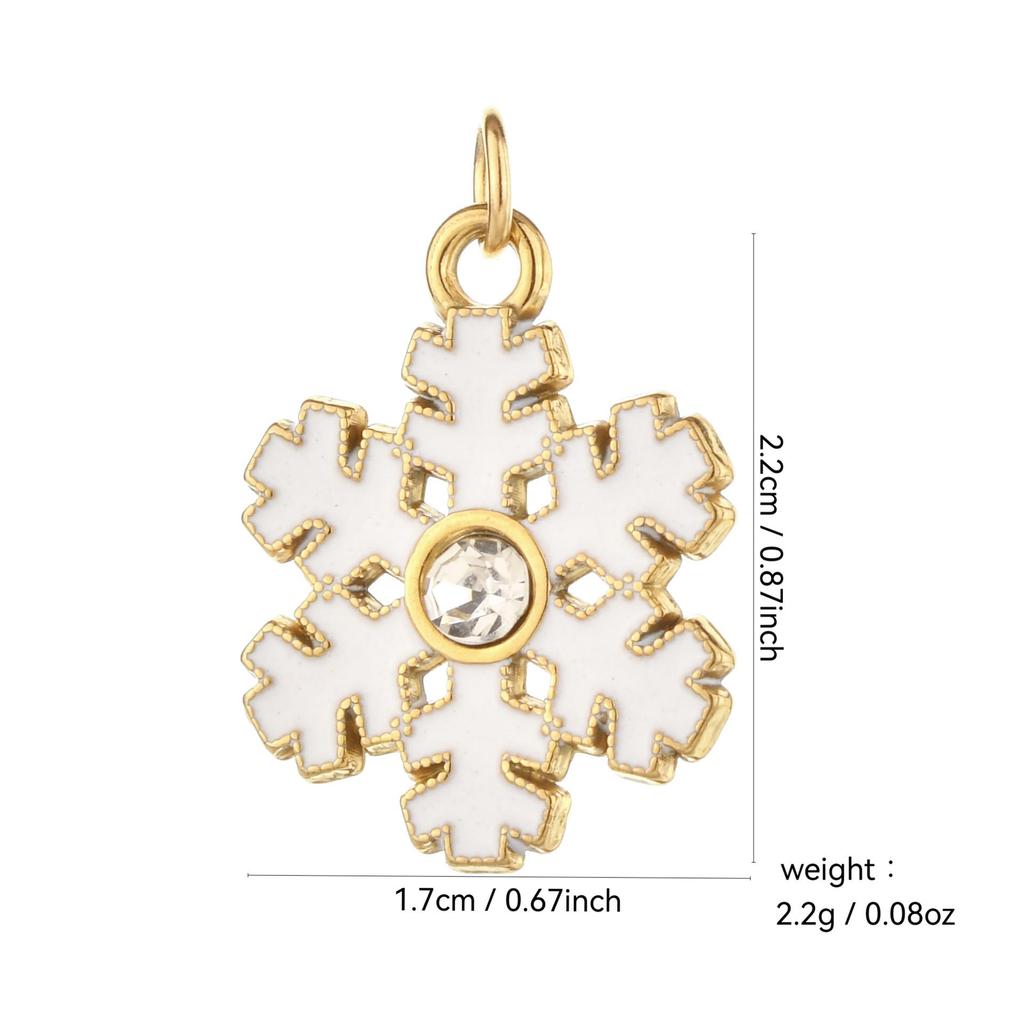 Weihnachts-Schlüsselanhänger aus Edelstahl mit Anhängern von Weihnachtsmann, Schneemann, Glocke und Elch