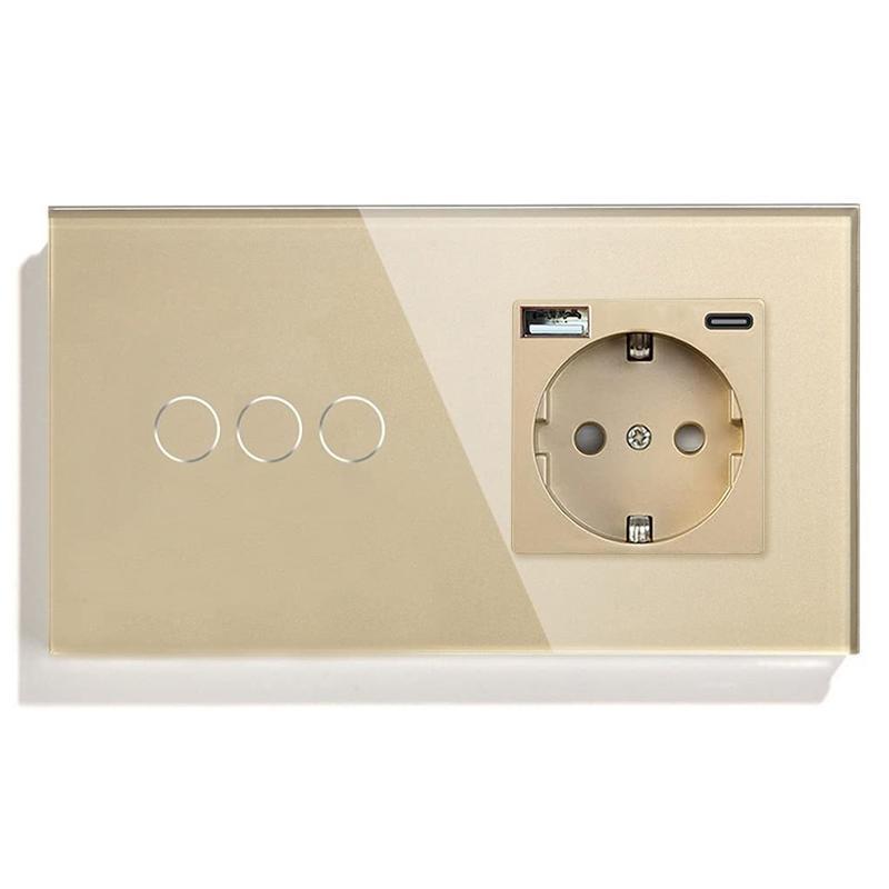 European Standard Zigbee Smart Switch with Graffiti Design, Glass Panel, and Alice Voice Support