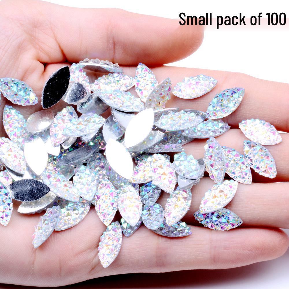 

Белые АБ Аллигатор Спина Маркиз Смола Стразы (Без отверстий, 7x15мм, 500/100шт) для DIY нейл-арта и наклеек на пупок