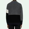 Off-White Alphabet Logo Patchwork Knitted Wool Sweater Men Tops Dark-Grey OMHE048E20KNI0010701