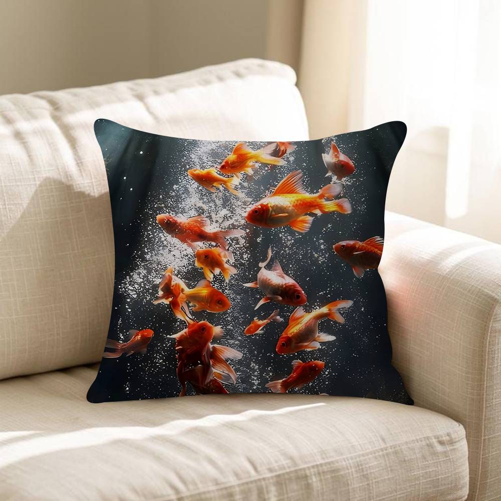 Luckly Koi Goldfish Pillow Anime Pillow Sofa Bed Head Pillow Cover Cushion Cover Fashion