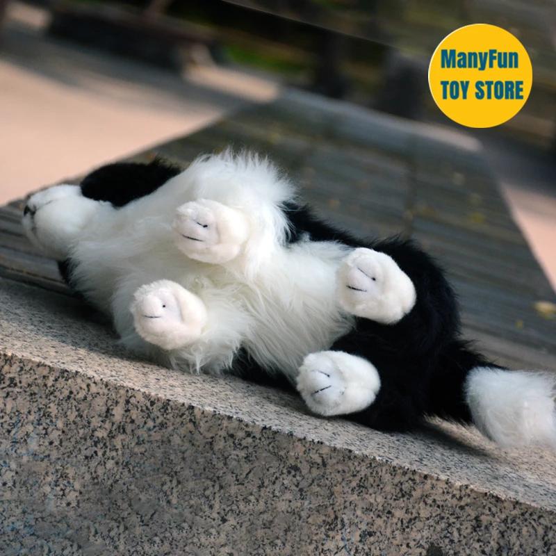 Border Collie Realistico Peluche ad Alta Fedeltà Peluche Cane da Pastore Cani Realistici Peluche Bambola di Simulazione Giocattolo Kawaii