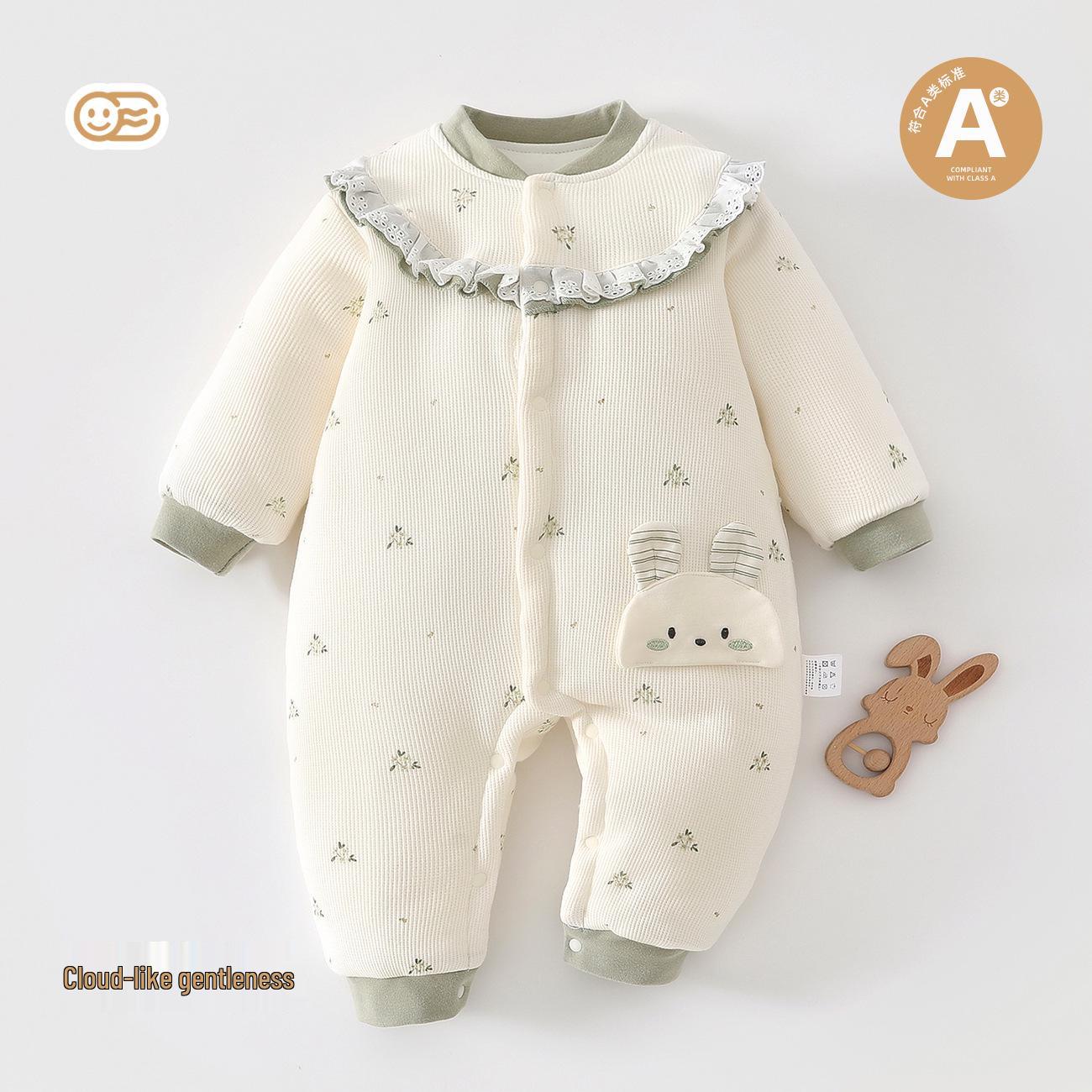 

Tagless Pure Cotton Double-Breasted Newborn Bodysuit - Spring & Autumn Crawling Jumpsuit 80 cm
