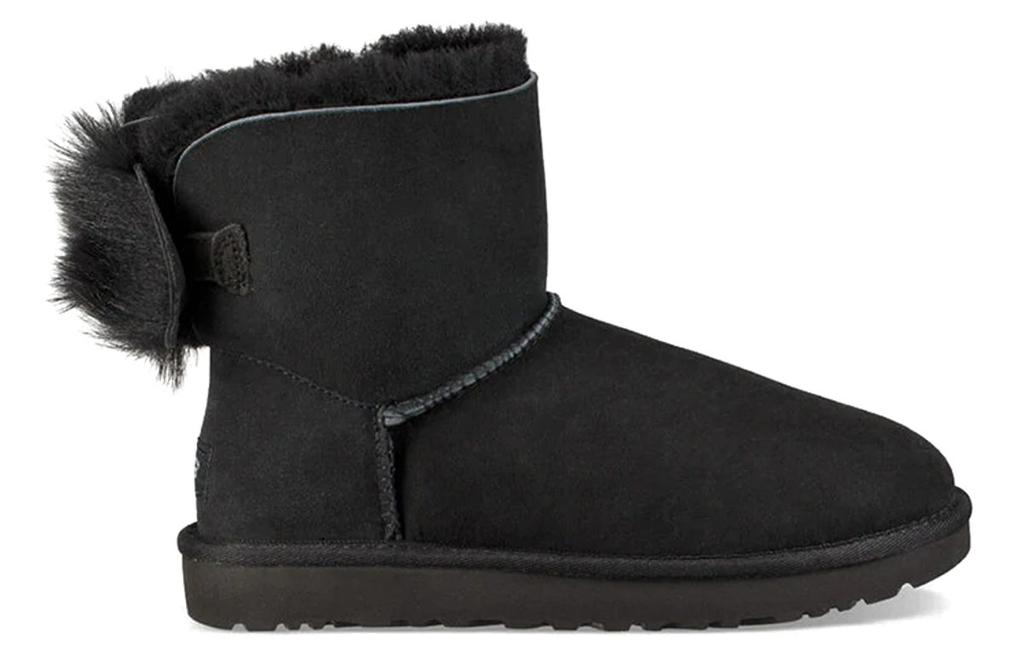 UGG Fluff Bow Mini Fleece Lined Black Women's 1094967-BLK