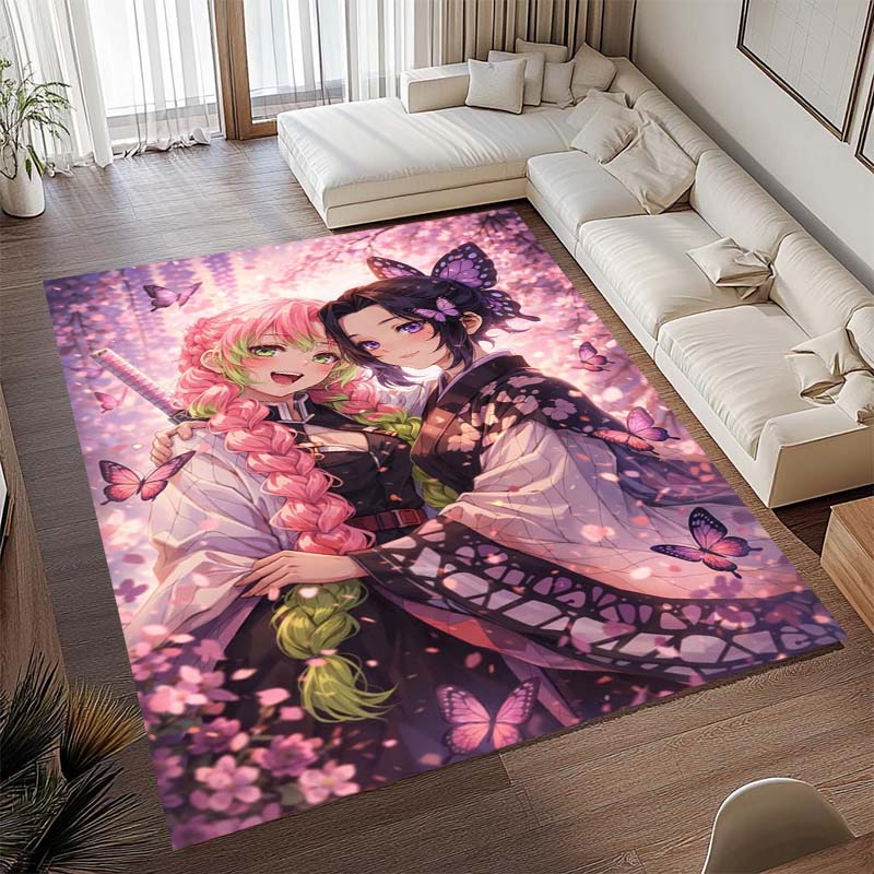 Kimetsu no Yaiba (Insect Pillar Butterfly Ninja) rug, suitable for playrooms, bedrooms, living rooms, sofas, and other home déco
