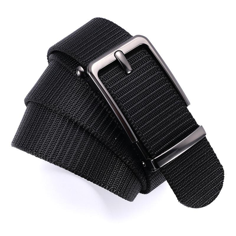 New Men's Belt Tactical Automatic Alloy Buckle Nylon Belt Braided Belt Workwear Outdoor Training Belt Men