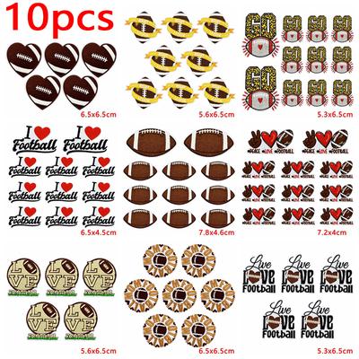 10 pièces Patchs thermocollants Dessin Animé Pour Vêtements Bricolage Jour de Match de Rugby Patch Brodé Sur Vêtements Vestes Couture Applique Autocollants Badge