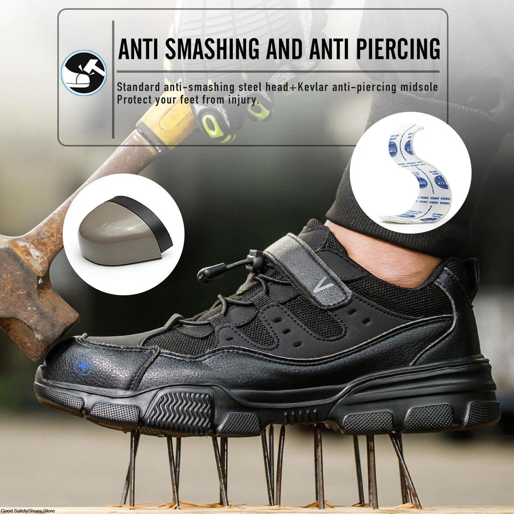 Men Work Shoes Boots Puncture-Proof Men Sport Safety Shoes Women Lightweight Breathable Work Sneakers Male Construction Shoes