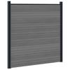Fence Panel Set 10 Pcs WPC and Aluminum Gray