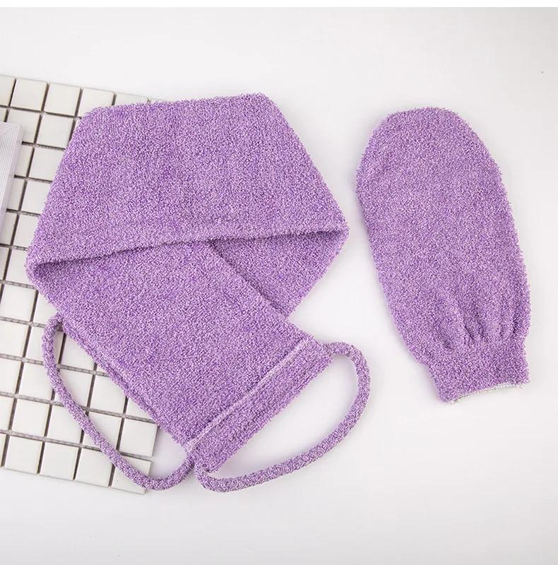 Bamboo Fiber Bath Towel Rubbing Bath Artifact Foaming Bathing Gloves Set Soft Body Exfoliating Belt Shower Scrubber Shower Strap