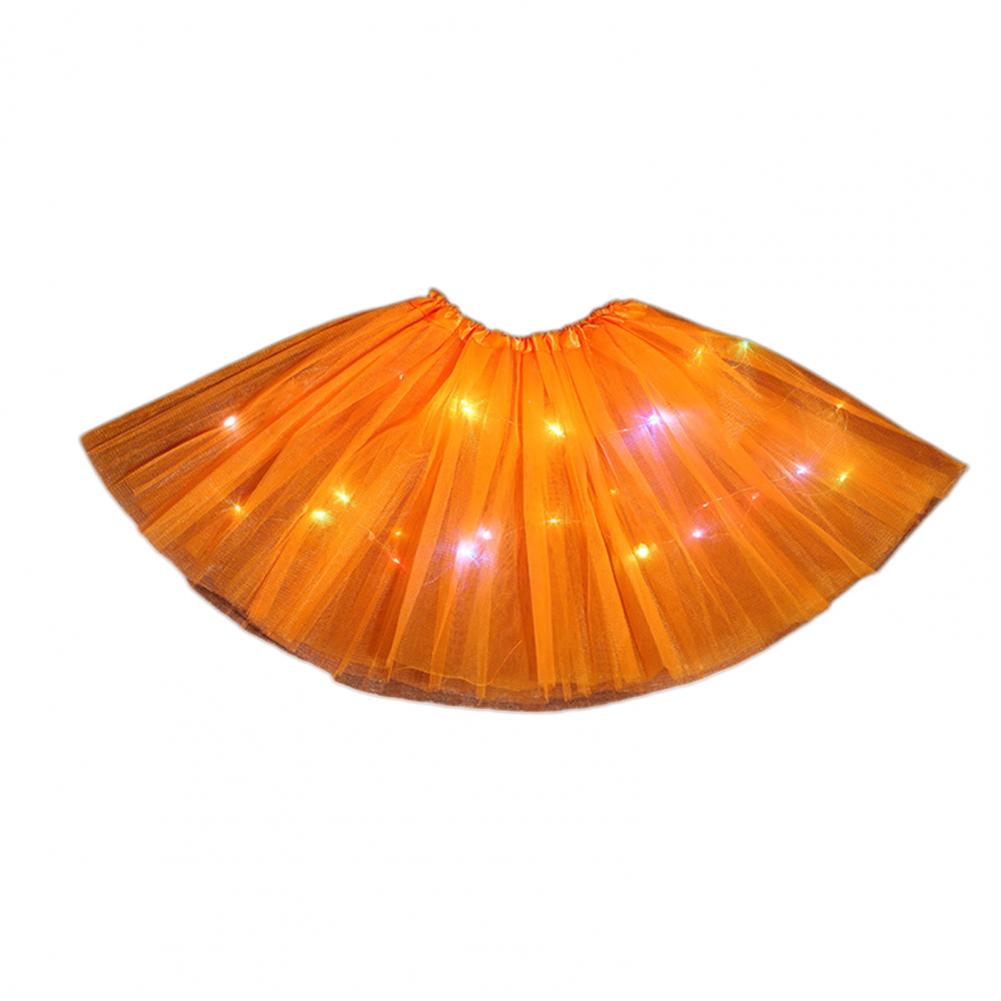 Half-length Mesh Skirt Colorful Led Light-up Mesh Skirt for Women with Elastic Waist Multi-layered Stage for Parties for Women