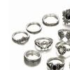 15PCS Vintage Metal Rings Finger Joint Rings Hollow Design Decorative Rings for Men and Women