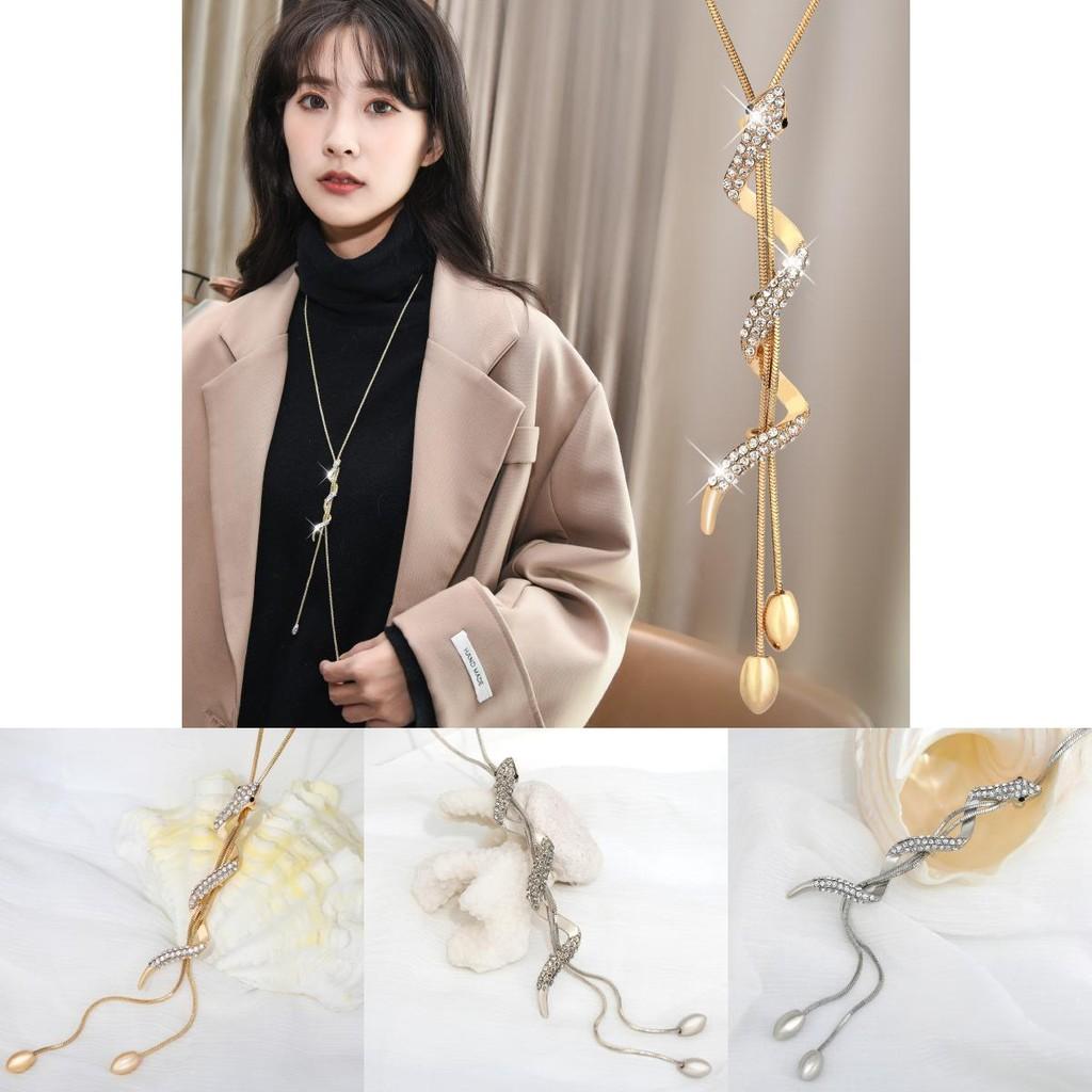 Colar Elegante com Pingente de Cobra para Mulheres Acessórios de Moda Outono e Inverno