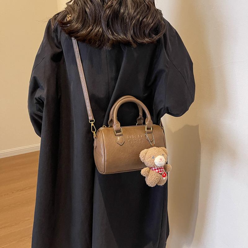 

Cute handbag bag women 2025 new solid color retro bag high-end shoulder bag 22*12*14