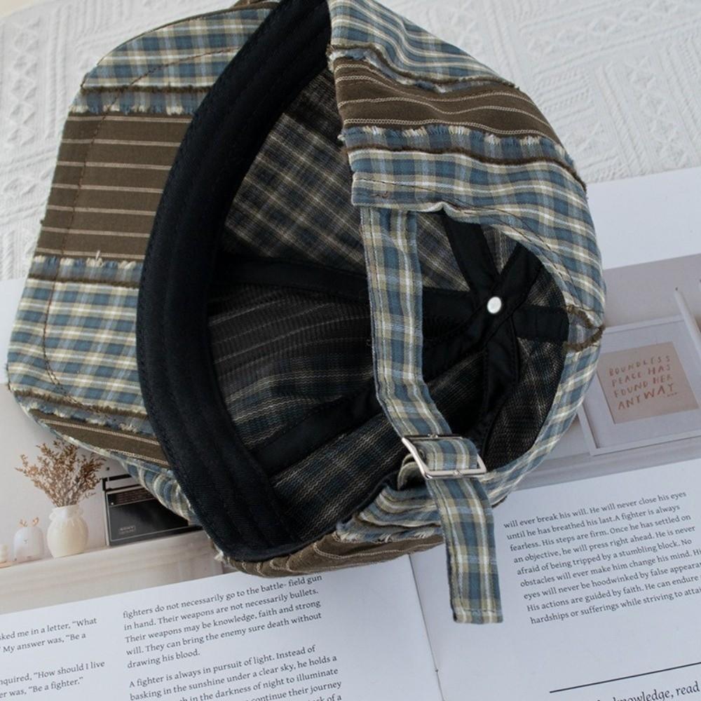 Forward Cap Newsboy Caps Y2k Painter Hat Fashion Plaid Berets  Girl