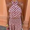 Summer High Waist Sleeveless Print Dress Set For Women With 3d Pattern And Polyester Fabric