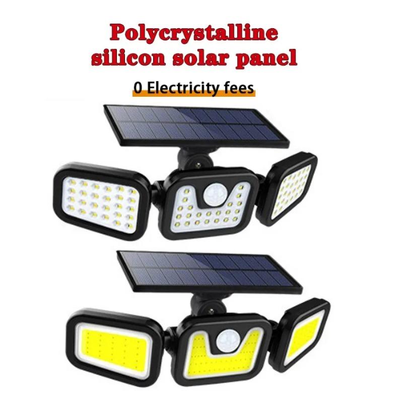 Venkovní LED solární nástěnné svítidlo s detekcí lidského těla IP65 vodotěsné světlo se může volně otáčet zahradní vila nádvoří veranda pouliční světlo