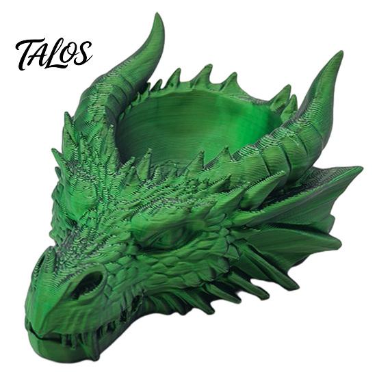 Okkulte Schmuckschale Dunkler Drachenkopf Aufbewahrungsschale, Gotischer Stil 3D-Druck Gussstruktur Schalenorganizer, Fantasy-Ornament, für Schlüssel und Schreibtischdekoration