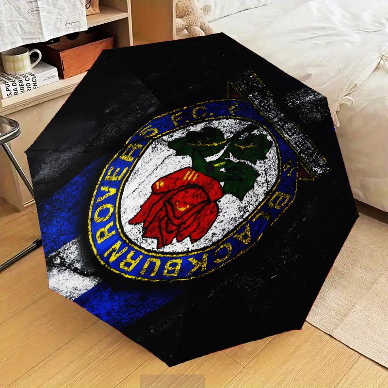 1PC Blackburn Rovers Crest Football Club Umbrella Folding umbrella, automatic umbrella 8-Frame for Travel, camping Fan gifts Christmas Gifts