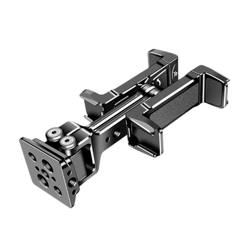 Phone Tripod Mount Adapter with for Arca Base Cold Shoes 3/8in 1/4in Screw Hole 360 Degree Rotatable Double Phone Clip