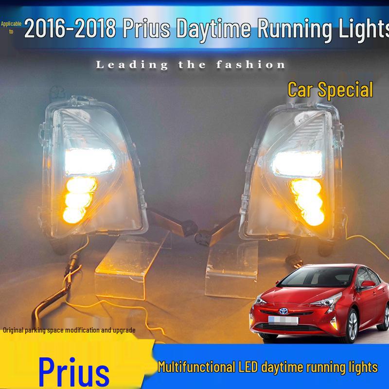Compatible with 16-18 Toyota Prius LED Daytime Running Lights & Turn Signal Fog Lights