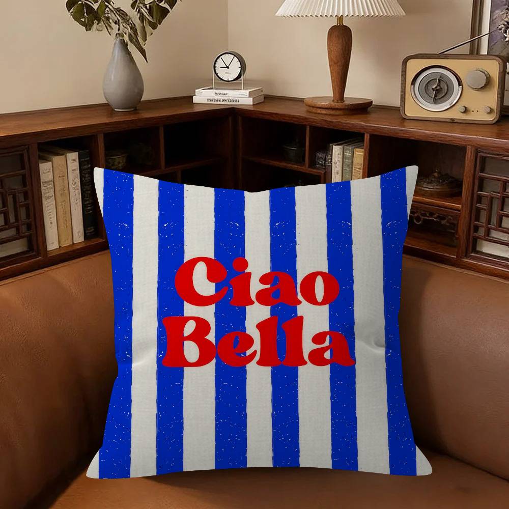 Ciao Bella Italian Quote Throw   Cushion Cover Car Throw Pillow Case For Sofa Car Christmas Gift