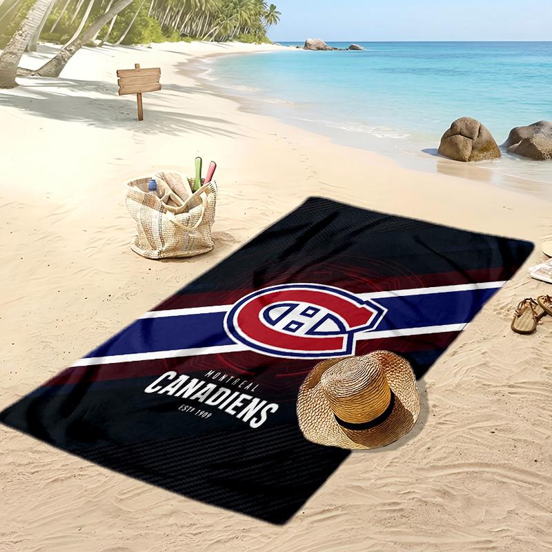 Asciugamano da Spiaggia Stampa Montreal Canadiens Morbido Portatile Asciugatura Rapida?Asciugamano Asciutto Per Piscina Vacanza Estiva Sport all'Aperto