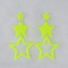Punk Neon Color Star Acrylic Dangle Earrings For Women Girl Hollow Geometric Pentagram Long Drop Earrings Fashion Jewelry Gifts