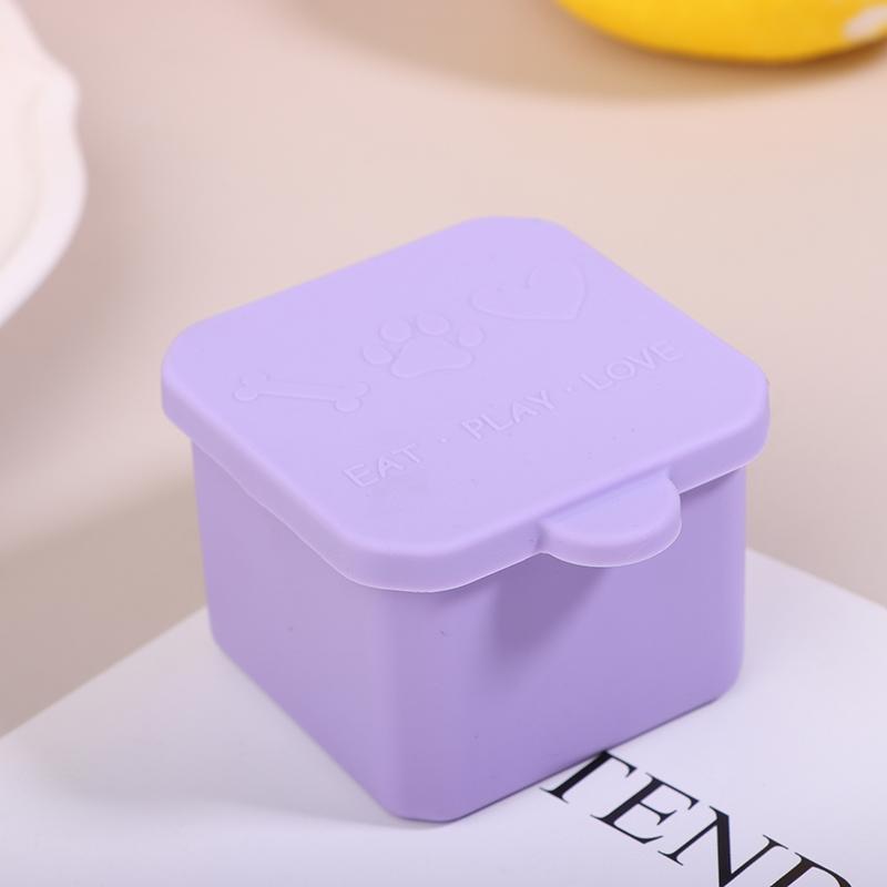 Silikon-Bento-Box, Gewürz-Organizer, Saucen-Teilerbecher mit Deckel, quadratisch, rechteckig, Gewürz-Aufbewahrungsbox, wiederverwendbare Lunchbox für Kinder