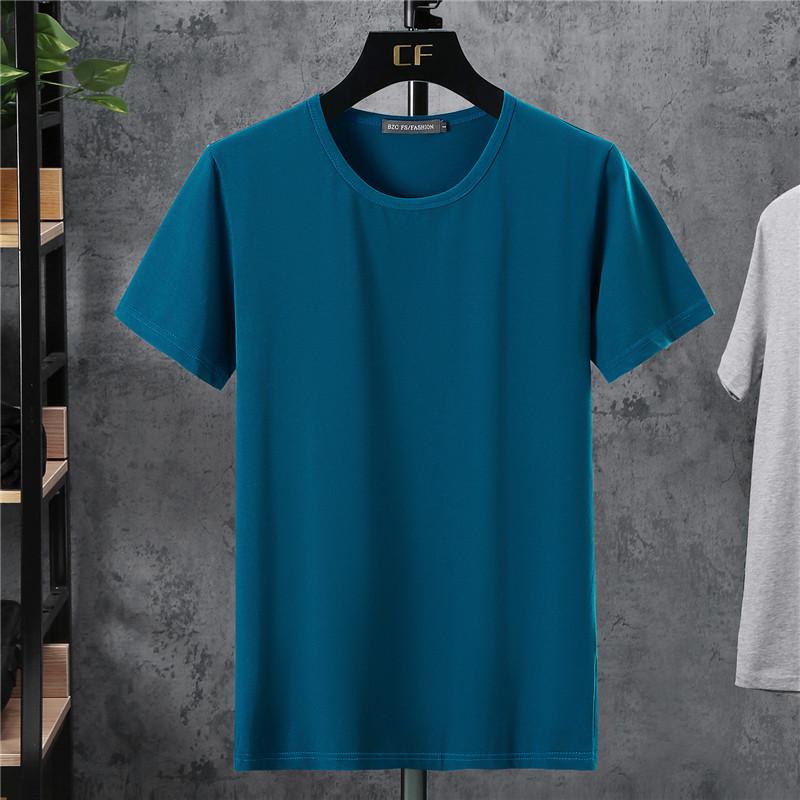 Men's Plus Size Casual Solid Color Short Sleeve Cotton T-Shirt for Team Building