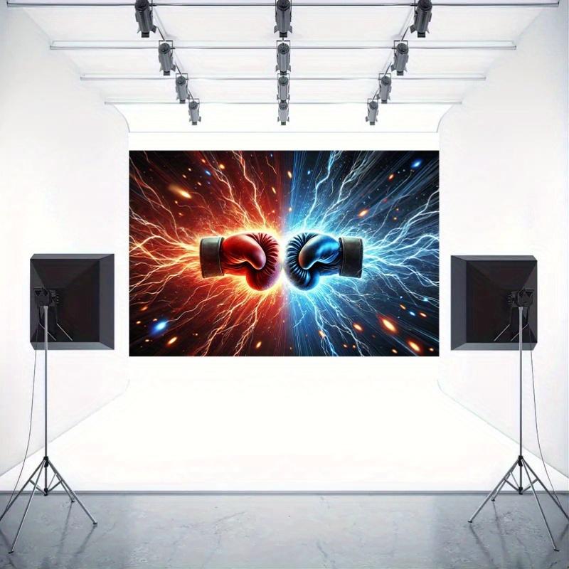 2D Plane 1-piece Boxing Glove Collision Photography Background Suitable for Birthdays Cake Tables