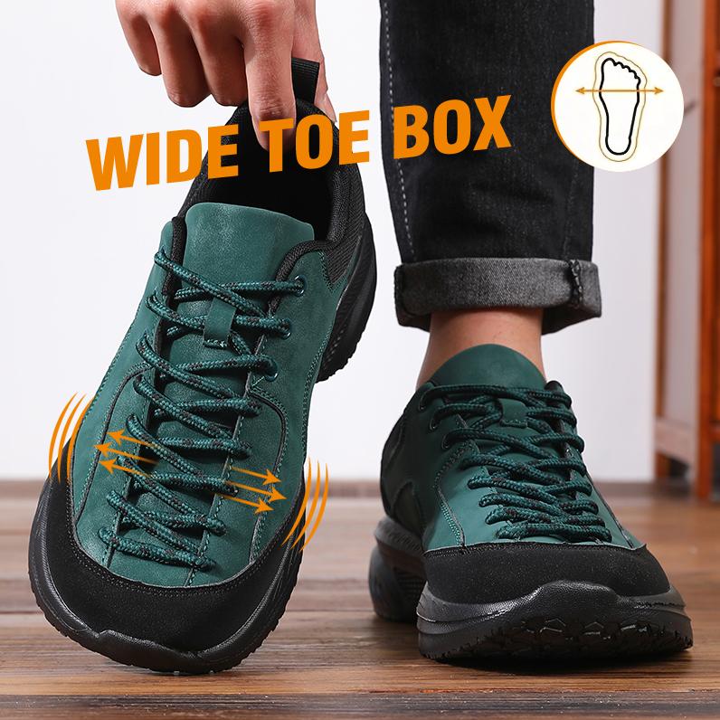 Men Wide Suede Hiking Shoes Non Slip Wear Resistant Low Top Mountain Climbing Sneakers Eco Friendly Zero Drop Running Shoesr