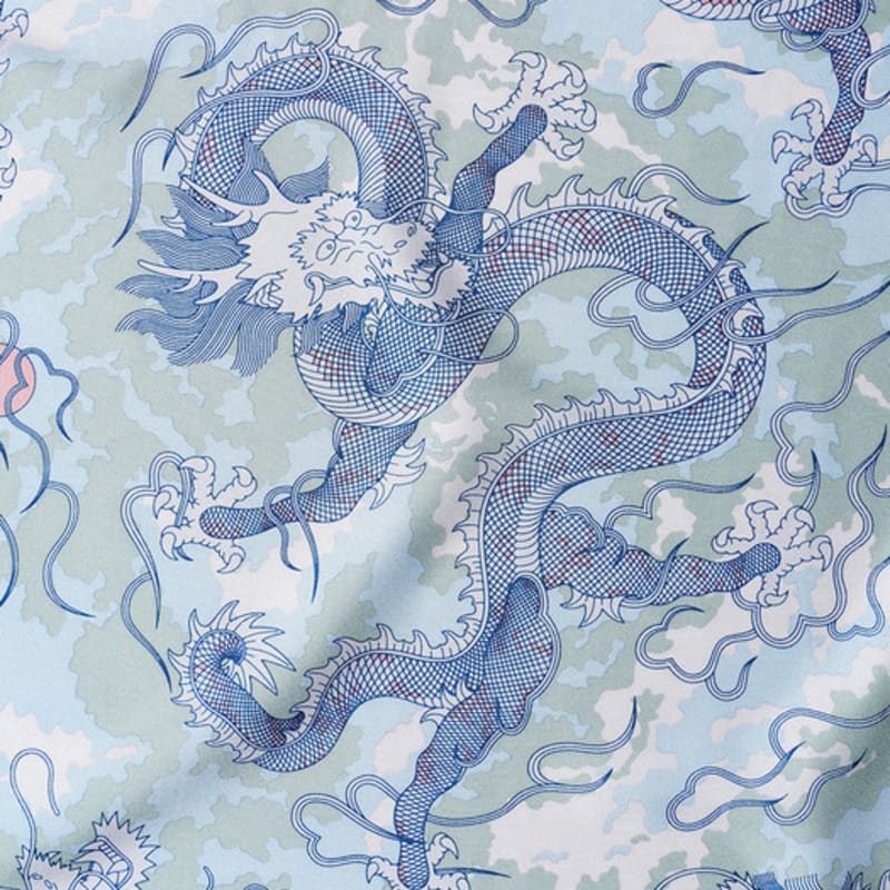 MAYA SAPANA Dragons In the Cloud Silk Square Scarf (French Blue)