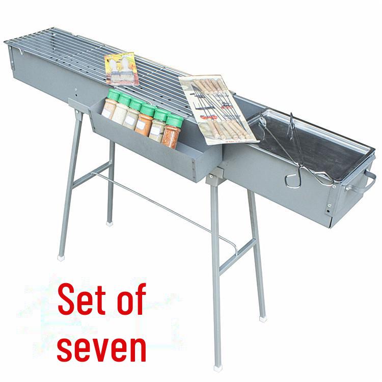 Butterfly Roasted Thick Lamb Skewers: Large Charcoal BBQ Rack, 1.2m Long, 18cm Width