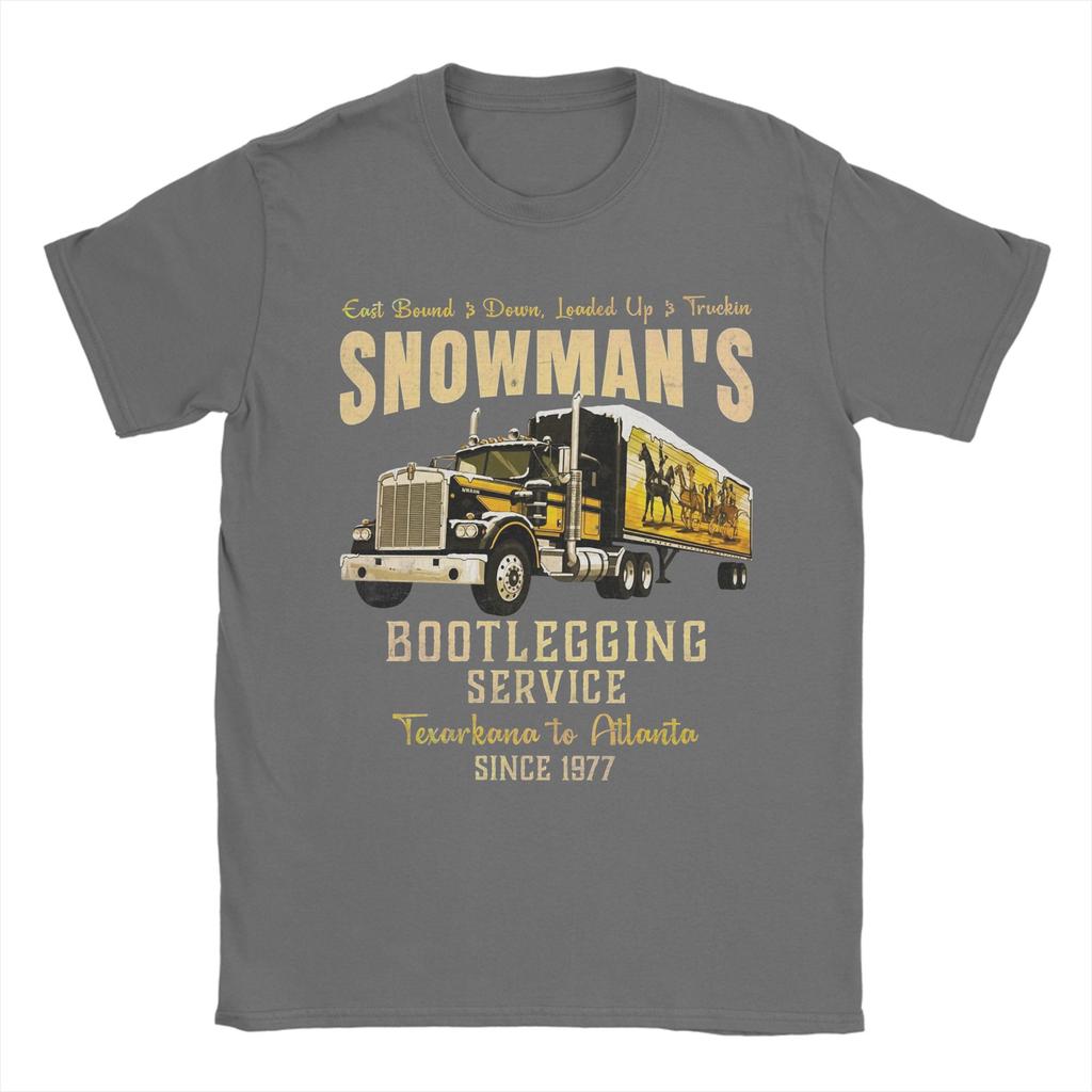 Mens TShirt Snowmans Bootlegging Service Smokey and the Bandit Casual Pure Cotton Tees T Shirt O Neck Clothes Summer