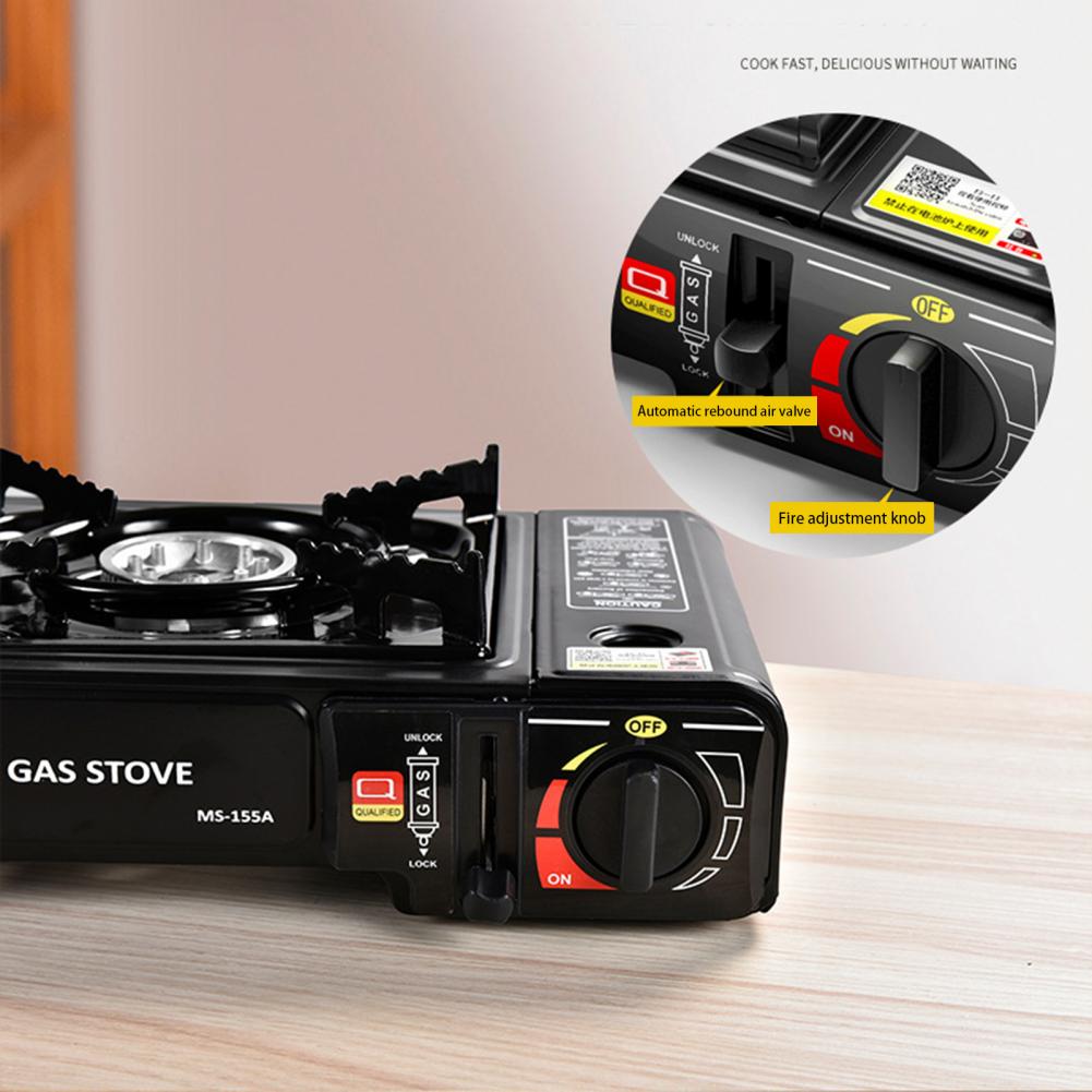 Camping Stove Automatic Ignition Large Firepower Windproof Energy Saving Alloy Dual-use Portable Gas Stove Sturdy Camping Supply