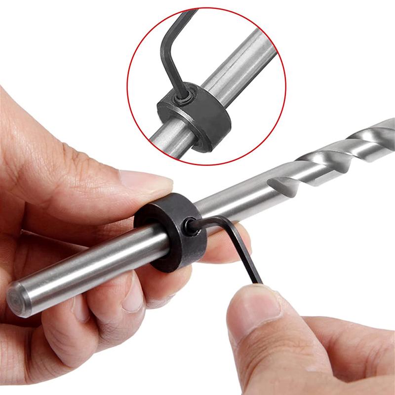 Drill Bit Depth Stop Collars Ring Positioner Drilling Locator Tools with Wrench Woodworking Ajustable Positioner Hole Guide