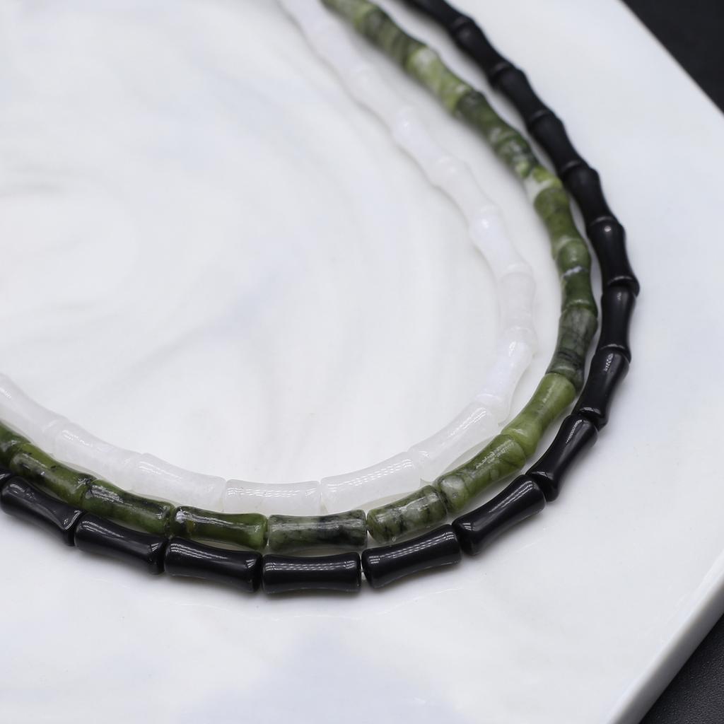 Natursteinsperler Klar kvarts Bambusformede perler 12x5 MM Charms For smykker Making DIY Halskjede Armbånd Øredobber Tilbehør