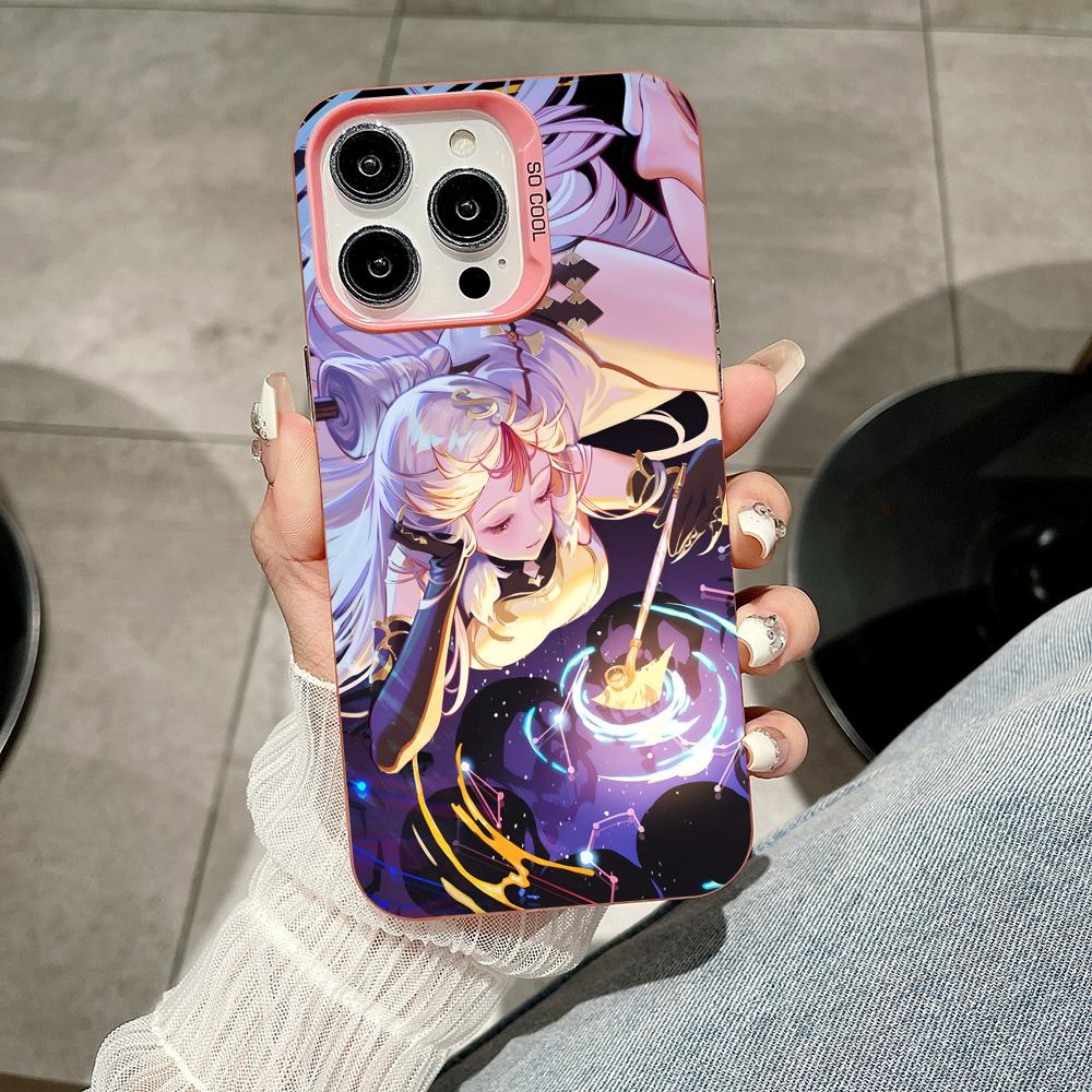 

Game GI Ningguang Pink Translucent Mobile Phone Case for iPhone 17 16 15 14 13 12 11 X XR XS 8 7 Air Pro Max Plus Colorful Cover iPhone 12 Pro