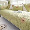 Summer Latex Ice Silk Sofa Cushion Cartoon Dull Bear Non-Slip Sofa Cover Cool Breathable Summer Sofa Cover