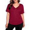 V Neck T Shirts for Women Casual Short Sleeve Shirts for Women Comfortable Spring Tops for Women Loose Fit Summer Tops for Women