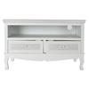 Table basse - Romantique - Blanc - 100 cm - 2 tiroirs - MDF
