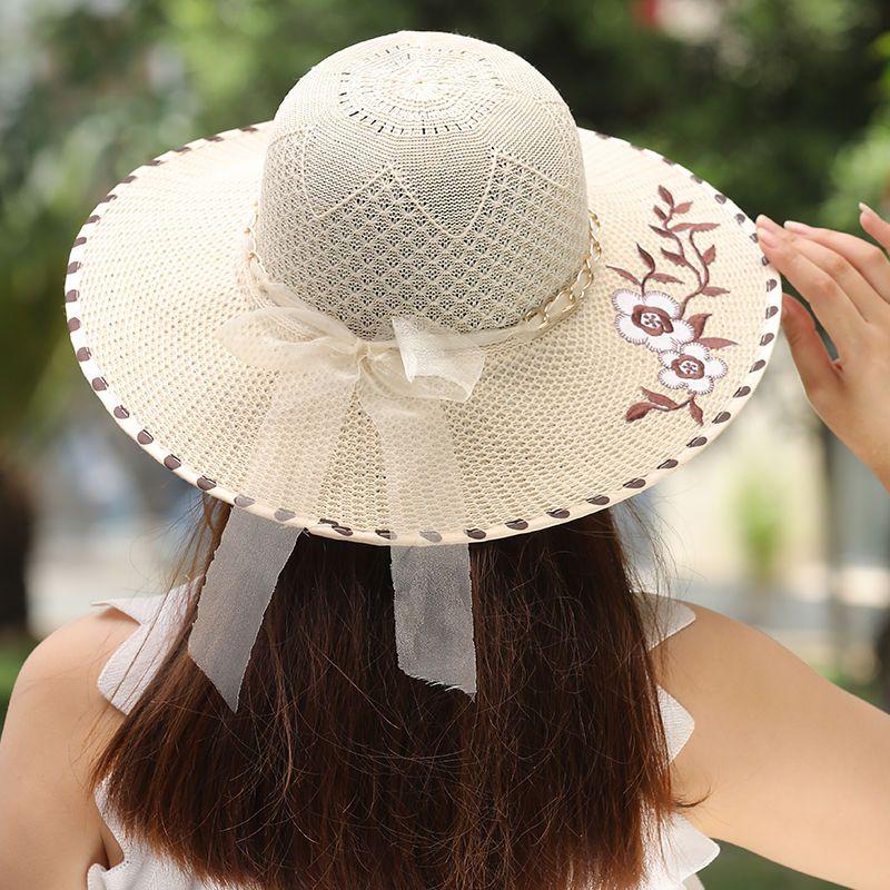 Summer Foldable Hat Women's Big Brimmed Sunscreen Hat Sun Hat Vacation Big Brimmed Cool Hat