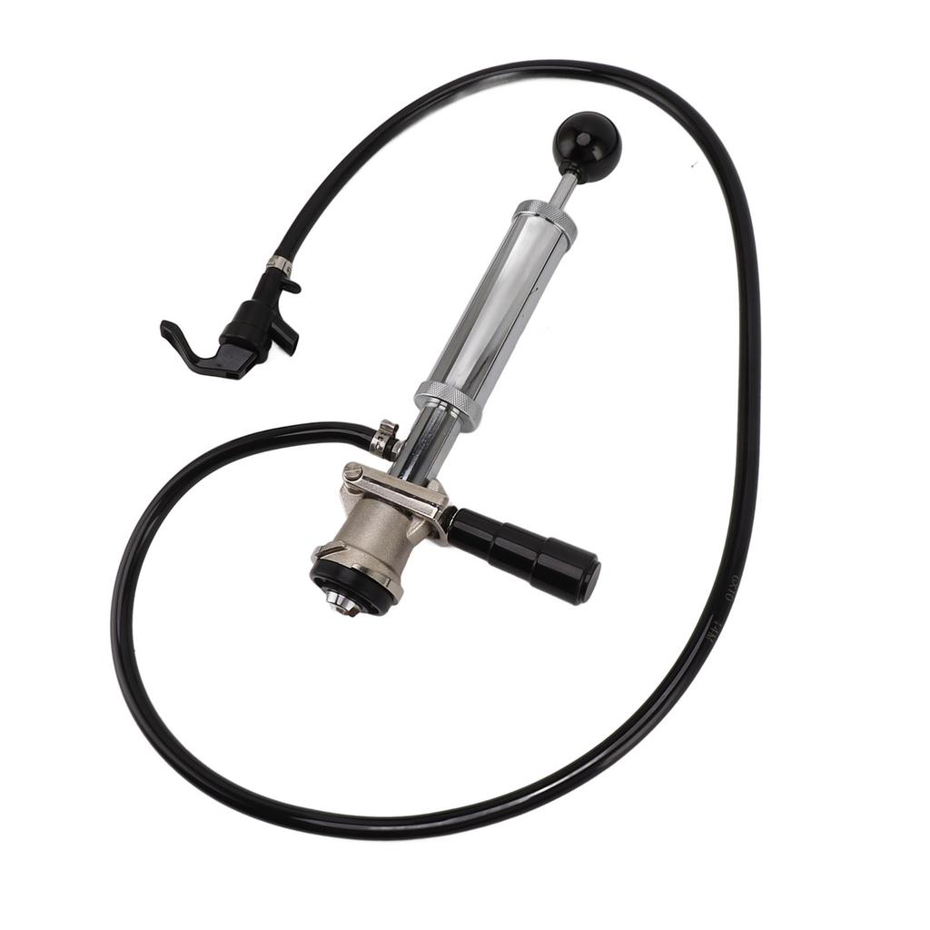 Beer Keg Pump 4in D System Chrome Iron Easy Operation Tight Sealing Keg Tap with Faucet Hose for